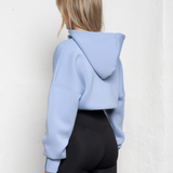 Modal Cropped Hoodie - Cerulean