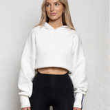 Modal Cropped Hoodie - Pearl