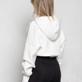 Modal Cropped Hoodie - Pearl