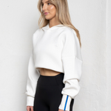 Modal Cropped Hoodie - Pearl