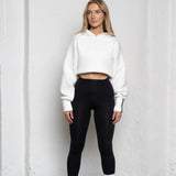 Modal Cropped Hoodie - Pearl