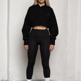 Modal Cropped Hoodie - Carbon